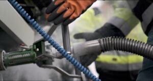 Gasdriven lastbil för skogslogistik