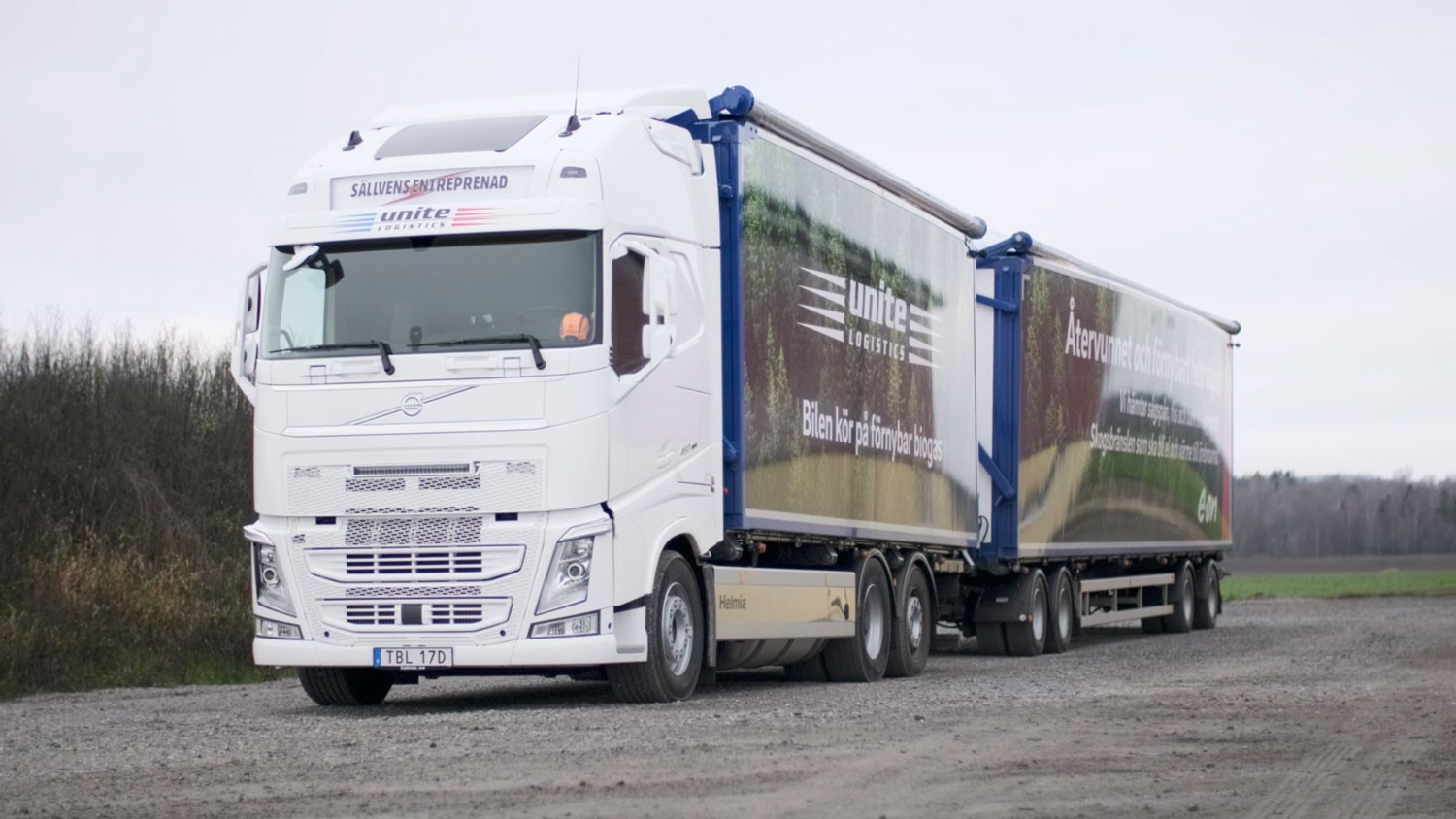 Gasdriven lastbil för skogslogistik